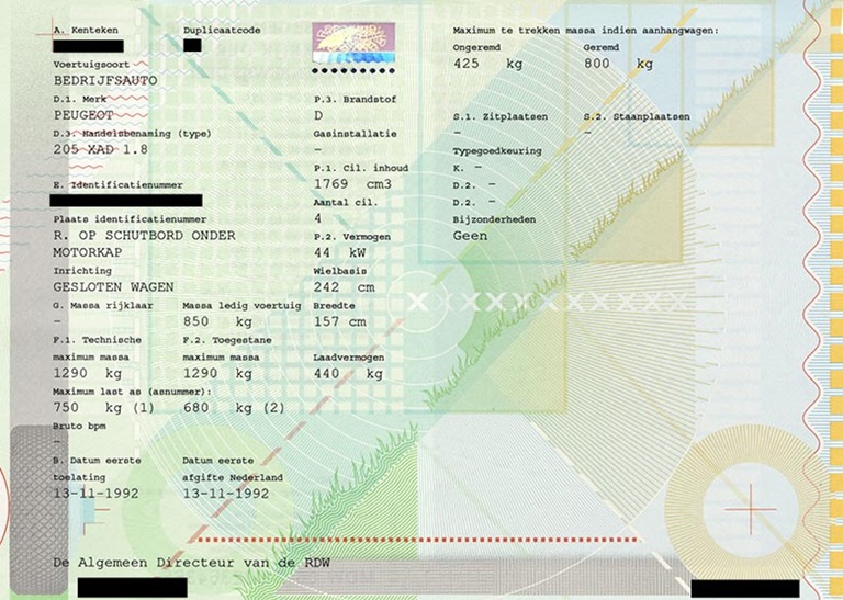 Papieren kentekenbewijs tot 2014